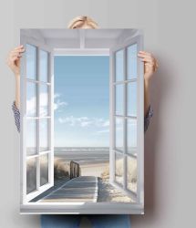Reinders Poster "Poster Fensterblick Nordsee" Meer 1 Stk. tlg. günstig online kaufen