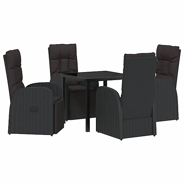 vidaXL Garten Essgruppe mit Kissen 5-Tlg Schwarz Poly Rattan 3379514 günstig online kaufen