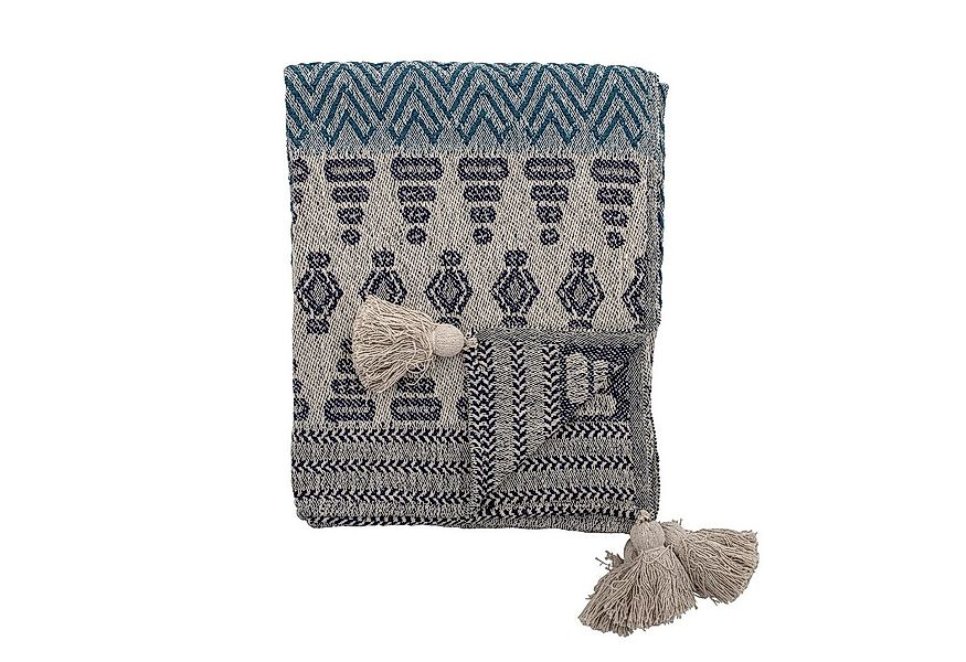 Wohndecke Bloomingville Milas Decke, Blue, 160 x 130 cm, Bloomingville günstig online kaufen