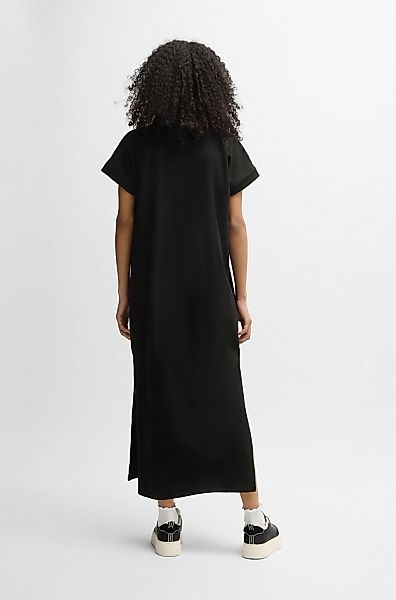 HUGO Blue Jerseykleid "Nalle", Oversized mit Schlitz, mit Logostickerei, Je günstig online kaufen