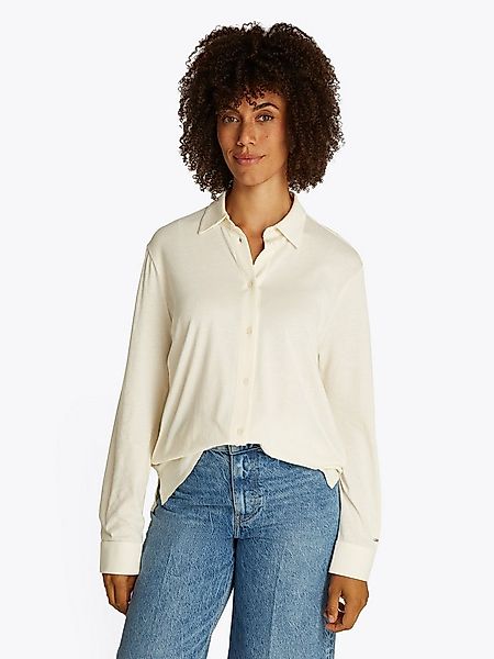 Tommy Hilfiger Klassische Bluse CASUAL BTN DOWN SHIRT LS mit Metalllabel günstig online kaufen
