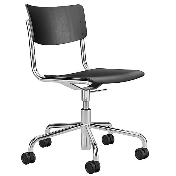 THONET S 43 DR | Buche schwarz gebeizt | Drehsessel | Rollen schwarz | Gest günstig online kaufen