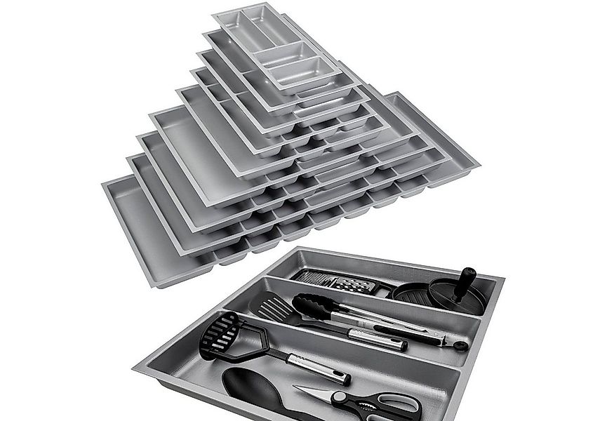 SO-TECH® Besteckeinsatz Orga-Box 2 silbergrau Canvas Leinwand Struktur für günstig online kaufen