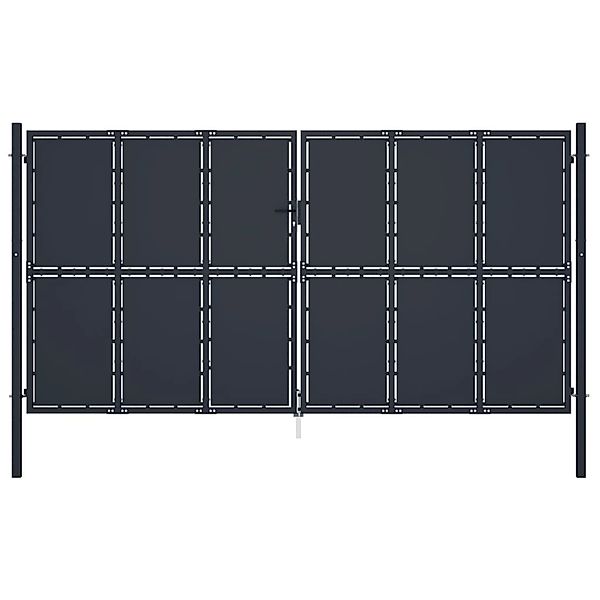 vidaXL Gartentor Stahl 400 x 175 cm Anthrazit 144533 günstig online kaufen