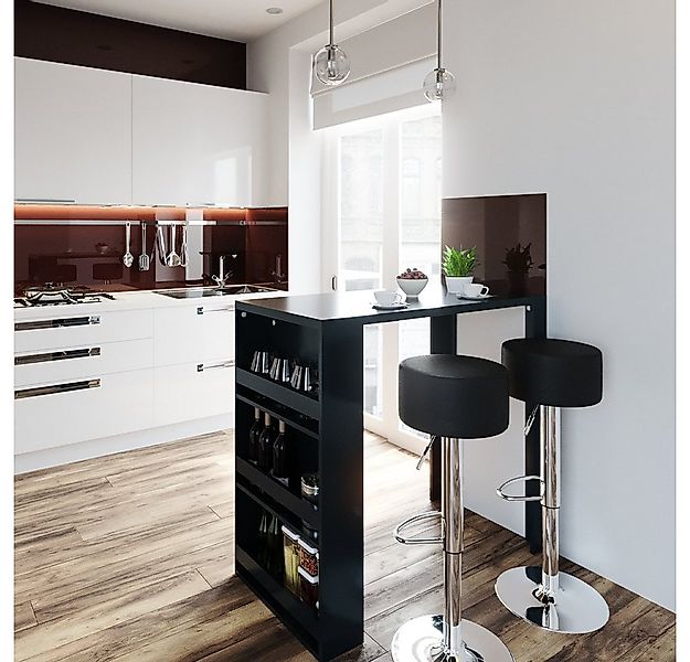 Vicco Bartisch, Anthrazit, 117 x 57 cm mit 2 Barhockern günstig online kaufen