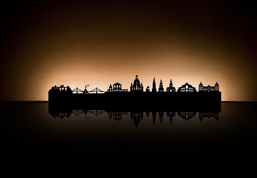 Radius Wanddekoobjekt Skyline Stadt Silhouette Wanddekoration günstig online kaufen