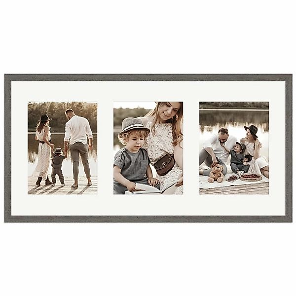 WANDStyle Galerierahmen G950 in Graubraun 30 x 60 cm für 3 Bilder im Format günstig online kaufen