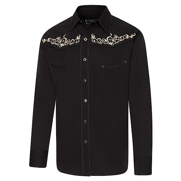 Stars & Stripes Langarmhemd Brandon mit Westernpasse bestickt vorne und hin günstig online kaufen