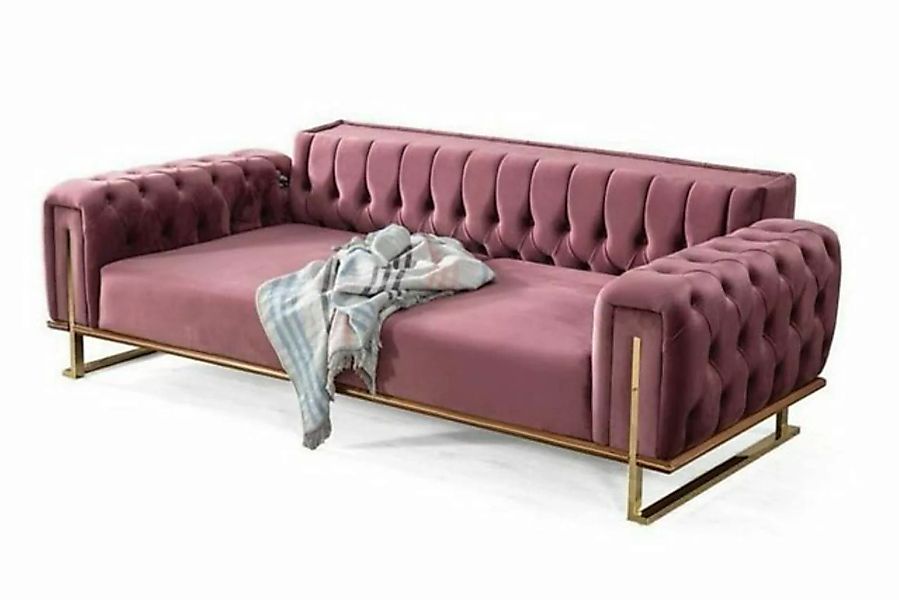 JVmoebel Sofa Designer Chesterfield Sofa Luxuriöse 2x Polster Wohnzimmer Mö günstig online kaufen