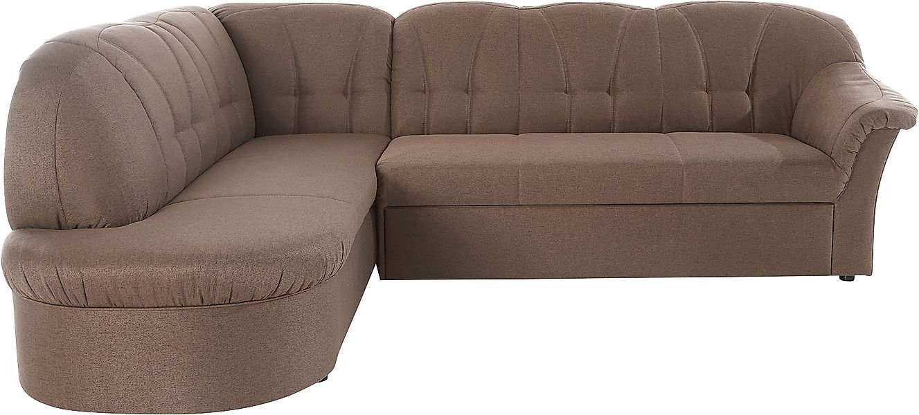 DOMO collection Ecksofa »Pegnitz, zeitlose und elegante Rückensteppung, Bre günstig online kaufen