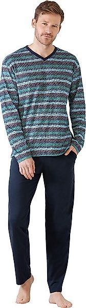 Hajo Pyjama Herren-Schlafanzug Single-Jersey gemustert günstig online kaufen