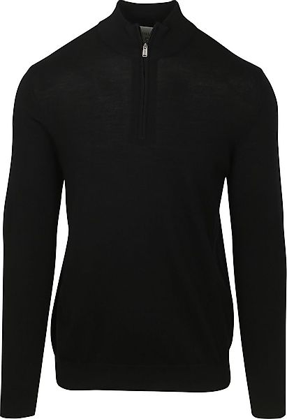 Profuomo Half Zip Pullover Merinowolle Schwarz - Größe L günstig online kaufen