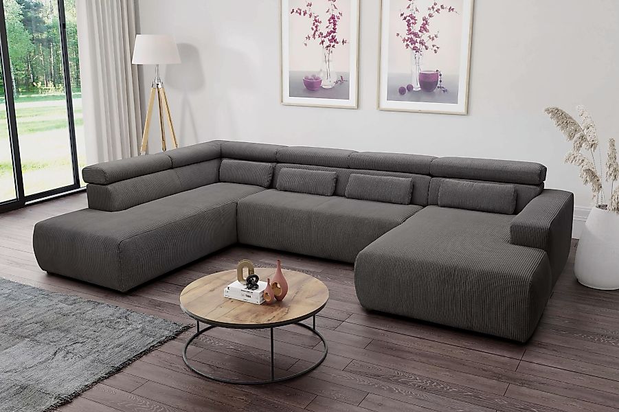 DOMO collection Wohnlandschaft Brandon viele Bezugsarten, incl. Nierenkisse günstig online kaufen