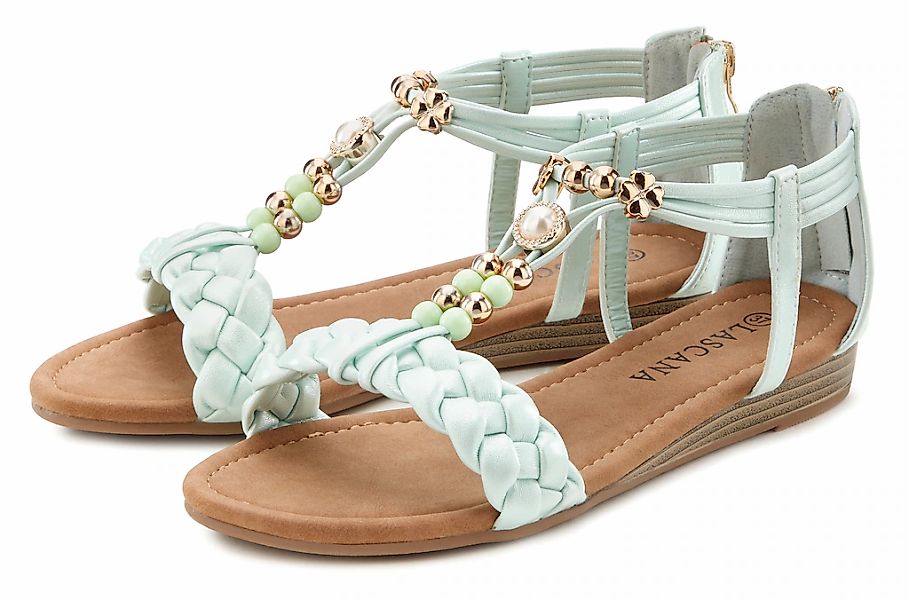 LASCANA Sandale "Sommerschuh", Sandalette, Sommerschuh mit raffiniertem Rie günstig online kaufen