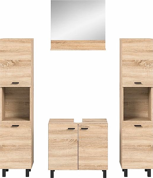 welltime Badmöbel-Set »Tampa, Breite 137cm, 4-teilig« 4 Stk. tlg. günstig online kaufen
