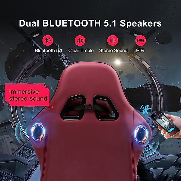 GTPLAYER Gaming-Stuhl ergonomischer Bürostuhl mit HIFI günstig online kaufen