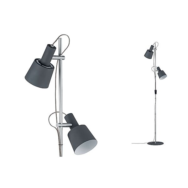 Paulmann "Neordic Stehleuchte Haldar E14 max. 2x20W Dunkelgrau/Chrom matt M günstig online kaufen