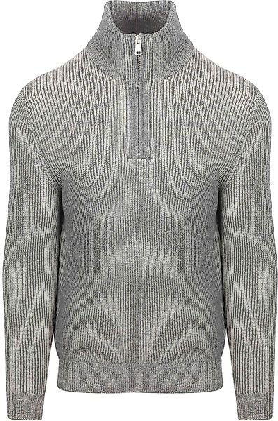 Marc O'Polo Halfzip Rib Grey - Größe L günstig online kaufen