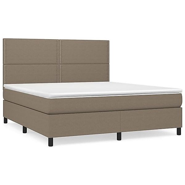 vidaXL Boxspringbett, Boxbett mit Matratze Taupe 180x200 cm Stoff günstig online kaufen