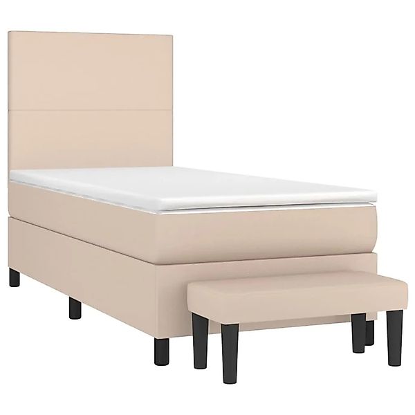 vidaXL Boxspringbett mit Matratze Cappuccino-Braun 90x200cm Kunstleder 3137 günstig online kaufen