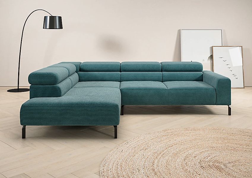 Home affaire Ecksofa "Antonelli, L-Form, inkl. Kopfteilverstellung, Breite günstig online kaufen
