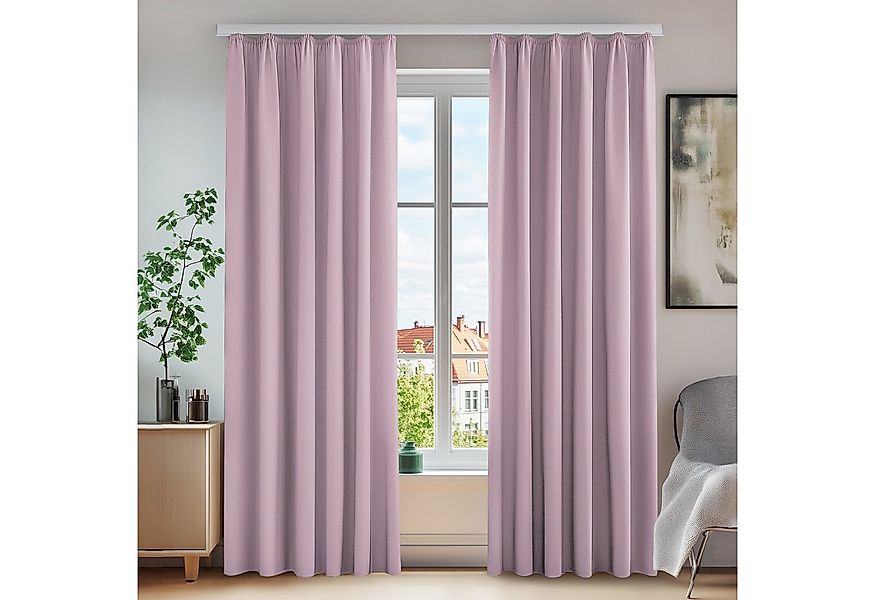 Deconovo Verdunkelungsvorhang Gardinen mit Kräuselband Vorhänge Wohnzimmer günstig online kaufen