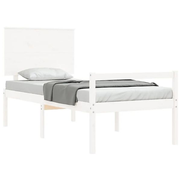 vidaXL Seniorenbett mit Kopfteil Weiß Massivholz 3195447 günstig online kaufen