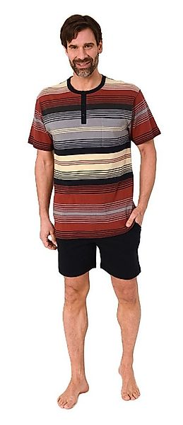 Normann Pyjama Normann Herren kurzarm Schlafanzug Shorty mit Knopfleiste am günstig online kaufen