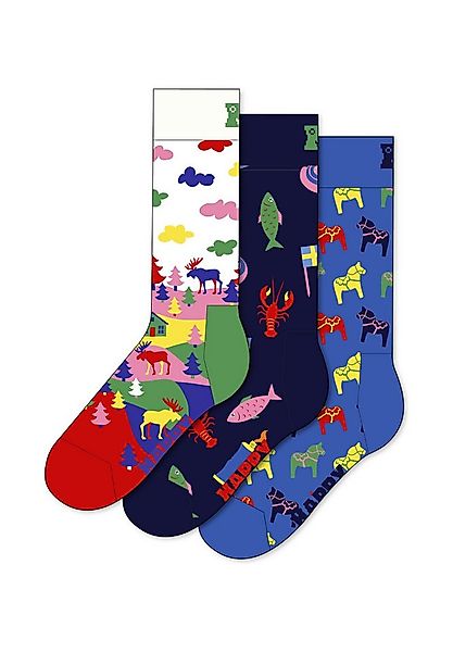 Happy Socks Basicsocken 3-Pack So Swedish Socks Gift Set Verstärkte Ferse, günstig online kaufen