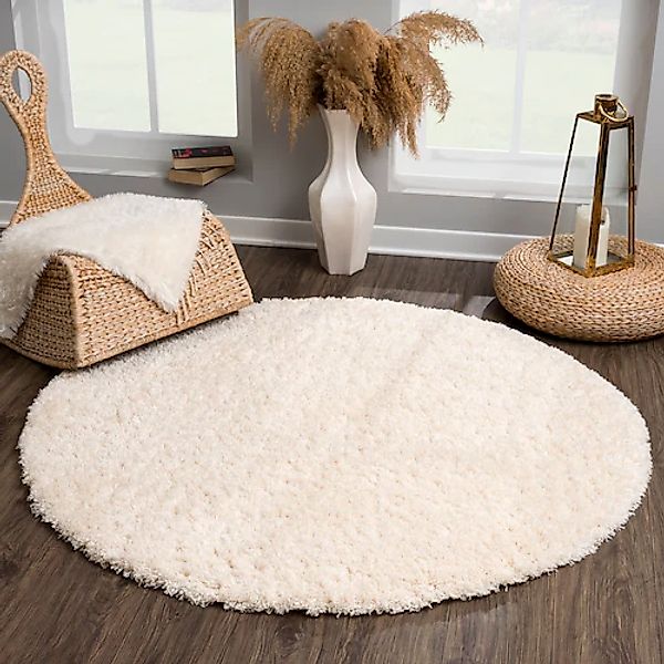 Sanat Hochflor-Teppich »Porto«, rund, 45 mm Höhe, Wohnzimmer, Langflor, Sha günstig online kaufen
