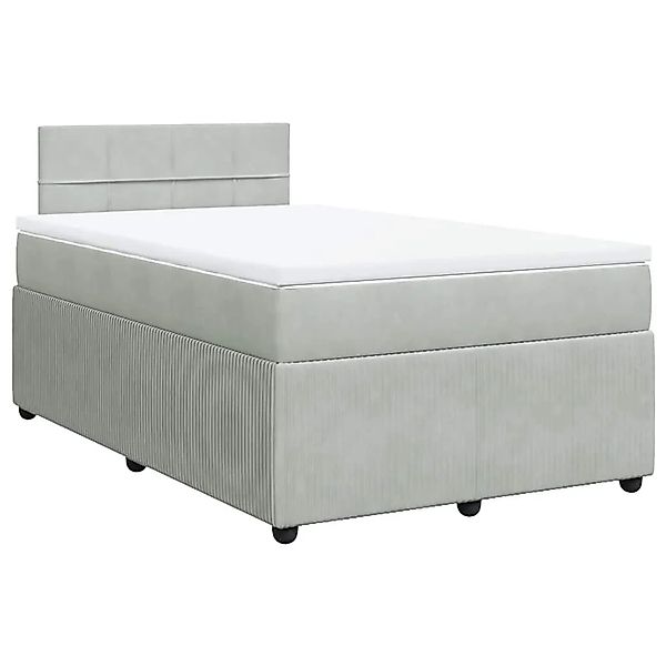 vidaXL Boxspringbett mit Matratze Hellgrau 120x200 cm Samt 3290010 günstig online kaufen