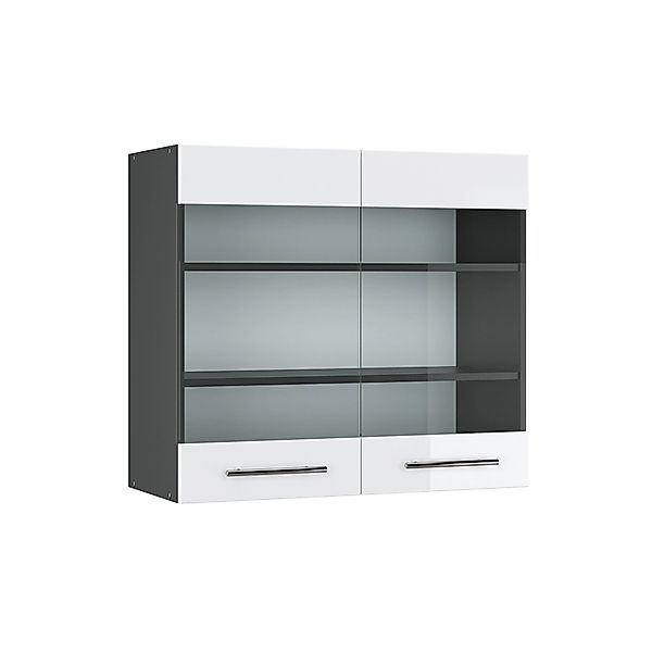 Vicco Glashängeschrank Fame-Line, Weiß Hochglanz/Anthrazit, 80 cm (1-St) günstig online kaufen