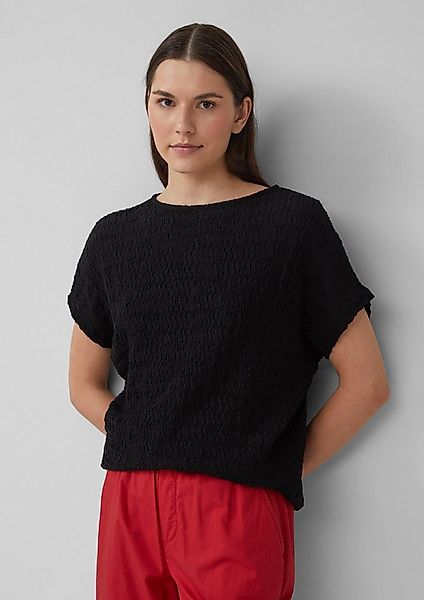 s.Oliver Kurzarmshirt T-Shirt Strukturiertes T-Shirt aus Baumwollmix im Rel günstig online kaufen