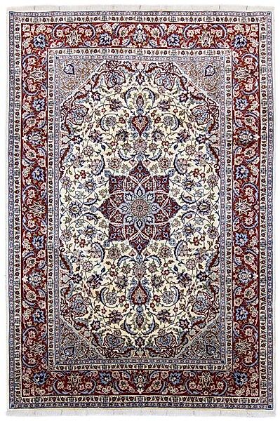morgenland Wollteppich »Isfahan Medaillon Bianco naturale 304 x 206 cm«, re günstig online kaufen