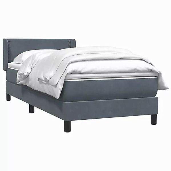 vidaXL Bett Boxspringbett mit Matratze Dunkelgrau 90x210 cm Samt günstig online kaufen