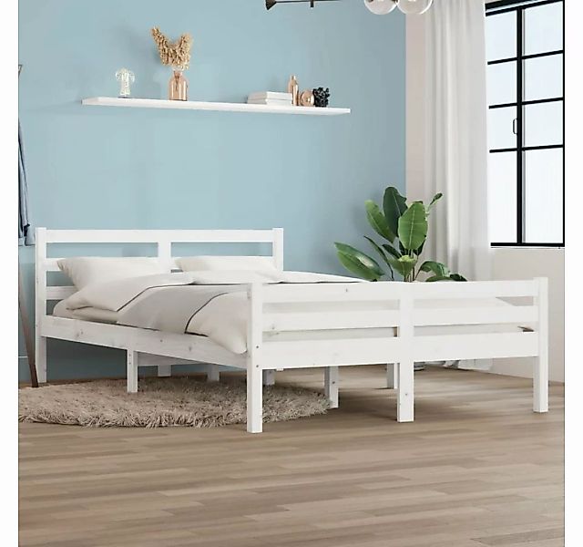 furnicato Bett Massivholzbett Weiß 120x200 cm günstig online kaufen