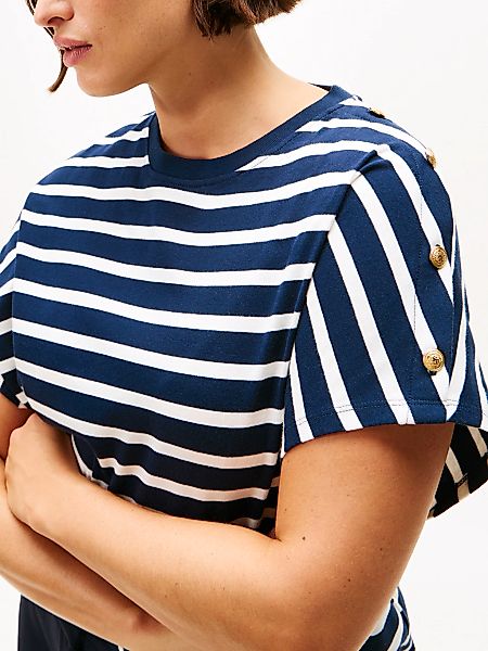 Tommy Hilfiger Curve Kurzarmshirt "CRV GOLD BUTTON SS TEE", in großen Größe günstig online kaufen