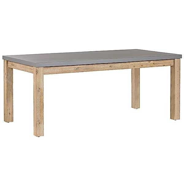 Beliani Gartentisch OSTUNI Grau Heller Holzfarbton 90x180x75 günstig online kaufen