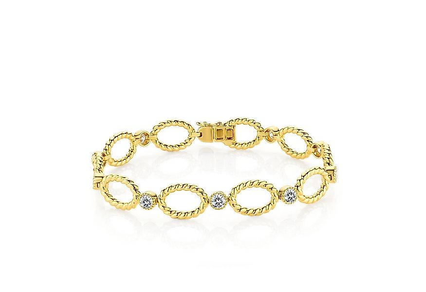 Sternvoll Armreif Gedrehtes ovales Gliederarmband aus 18 Karat Gold, 18K/ 7 günstig online kaufen