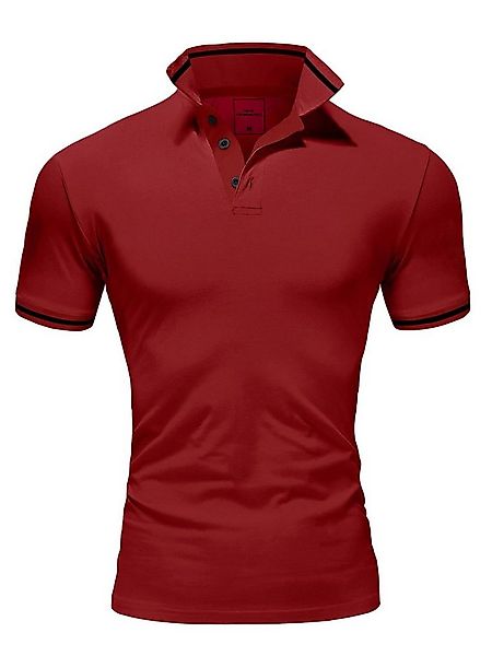 Amaci&Sons Poloshirt PROVIDENCE Herren Basic Kontrast Kurzarm Polohemd T-Sh günstig online kaufen