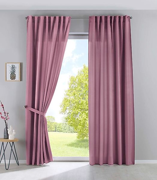 Gardinenbox Vorhang (2 St), verdecketeSchlaufen, transparent, Leinen-Optik, günstig online kaufen