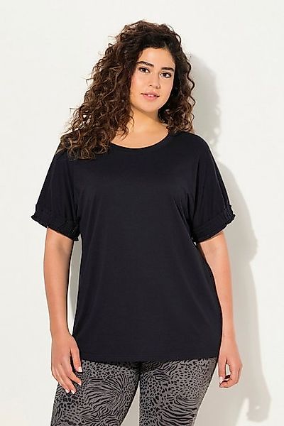 Ulla Popken T-Shirt T-Shirt Rüschen-Halbarm Modalmischung günstig online kaufen