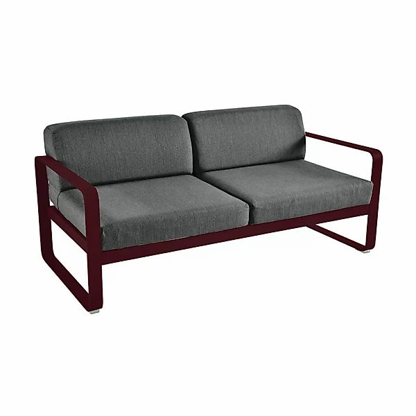 Bellevie Lounge-Sofa 2-Sitzer B9 Schwarzkirsche A3 Graphitgrau günstig online kaufen