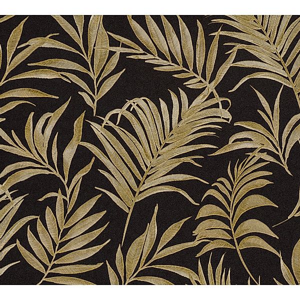 AS Creation Vliestapete Palmen 10,05 m x 0,53 m Schwarz-Gold FSC® günstig online kaufen