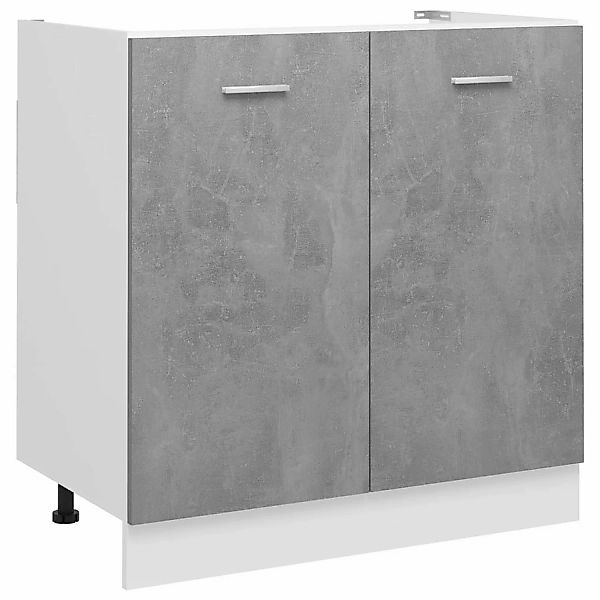 vidaXL Unterschrank Spülenunterschrank Betongrau 80x46x81,5 cm Spanplatte günstig online kaufen