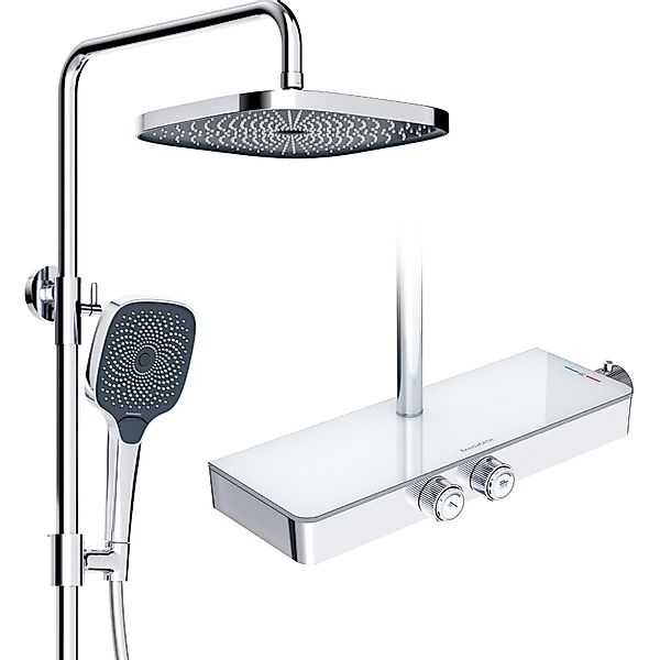 Rainsworth Duschsystem mit Thermostat und Glasablage, günstig online kaufen