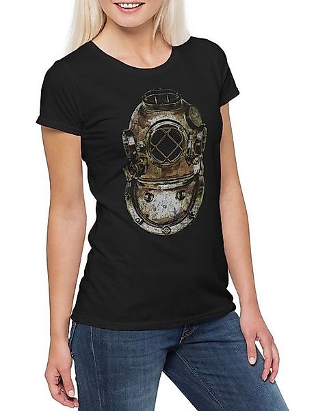 Urban Backwoods Print-Shirt Diver Helmet Damen T-Shirt Taucher Nautical Tat günstig online kaufen