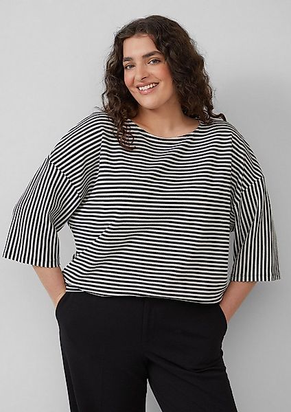 s.Oliver 3/4-Arm-Shirt T-Shirt Gestreiftes T-Shirt im Relaxed Fit mit 3/4-Ä günstig online kaufen