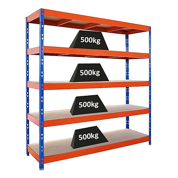 PROREGAL Profi Schwerlastregal Rhino HxBxT 200x200x60cm 5 Spanplatten-Ebene günstig online kaufen