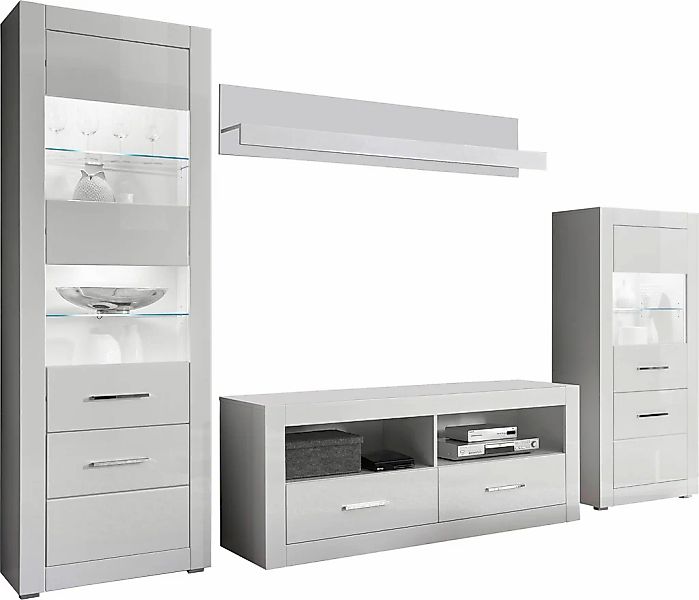 Home affaire Wohnwand "BIANCO" Set, 4 Stk. tlg. günstig online kaufen